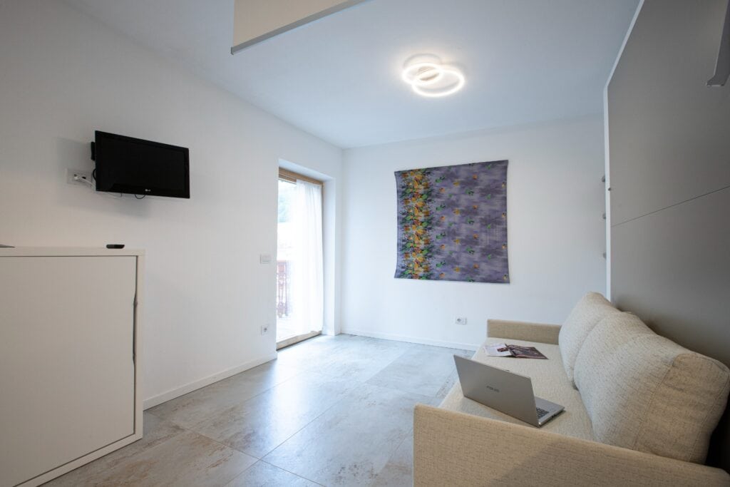 Soggiorno open space appartamento 2 chalet sebastian livigno