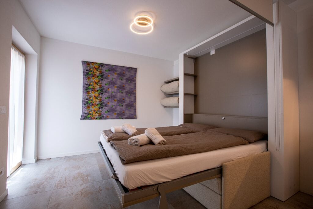 Zona notte letto matrimoniale appartamento 2 chalet sebastian livigno